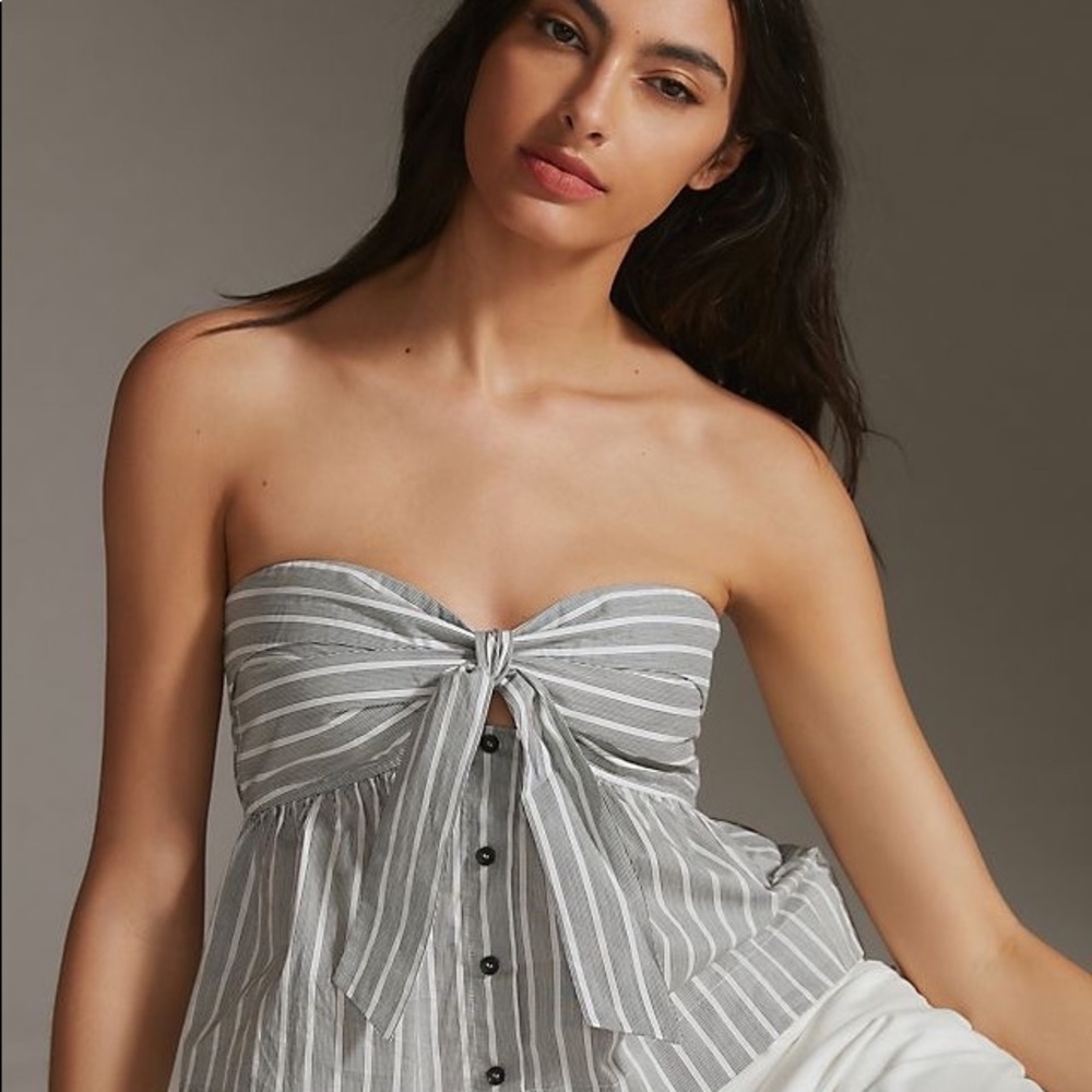 Anthropologie DOLAN striped tube top size L large